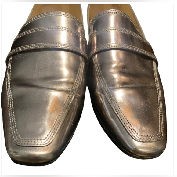 Naturalizer Women’s Cicero Leather Metallic Snip Toe Flat Slip On Shoe Size 8M - Picture 11 of 13